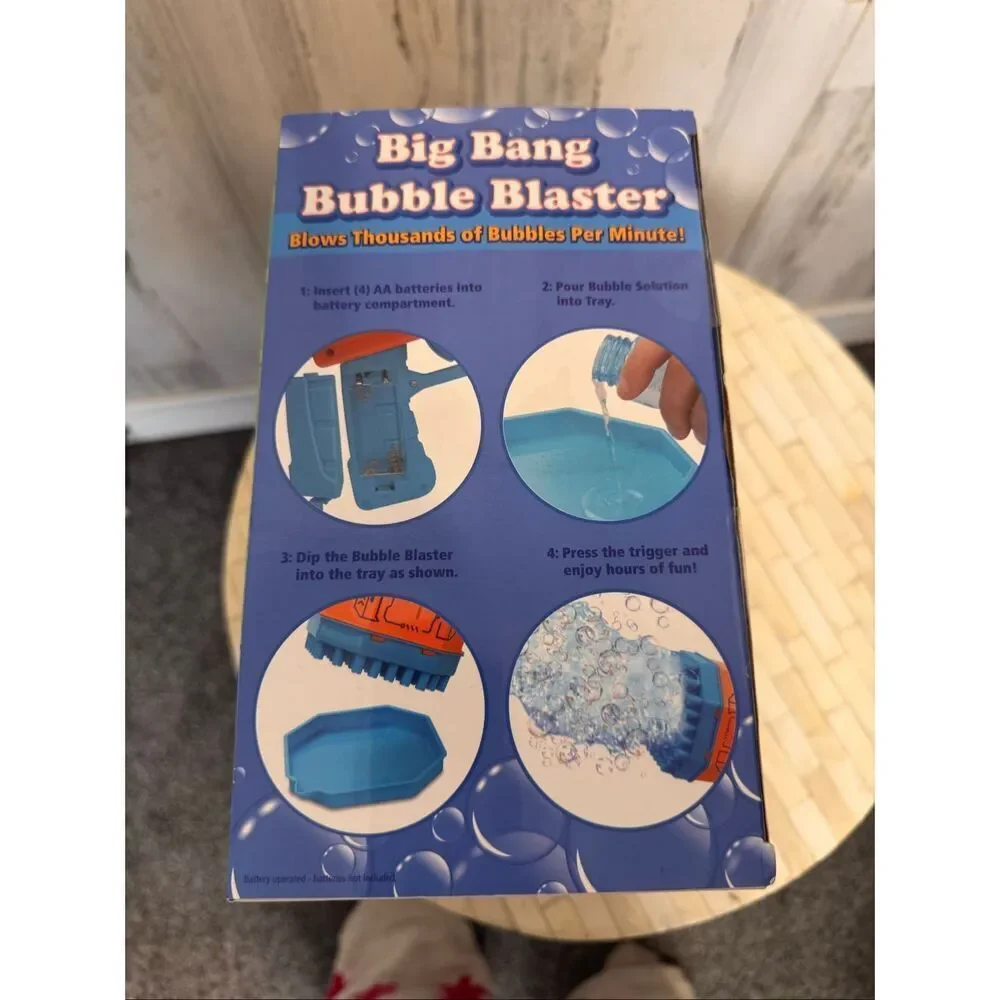 Big Bang Bubble Blaster Toy Bubble Gun With Tray Solution Included